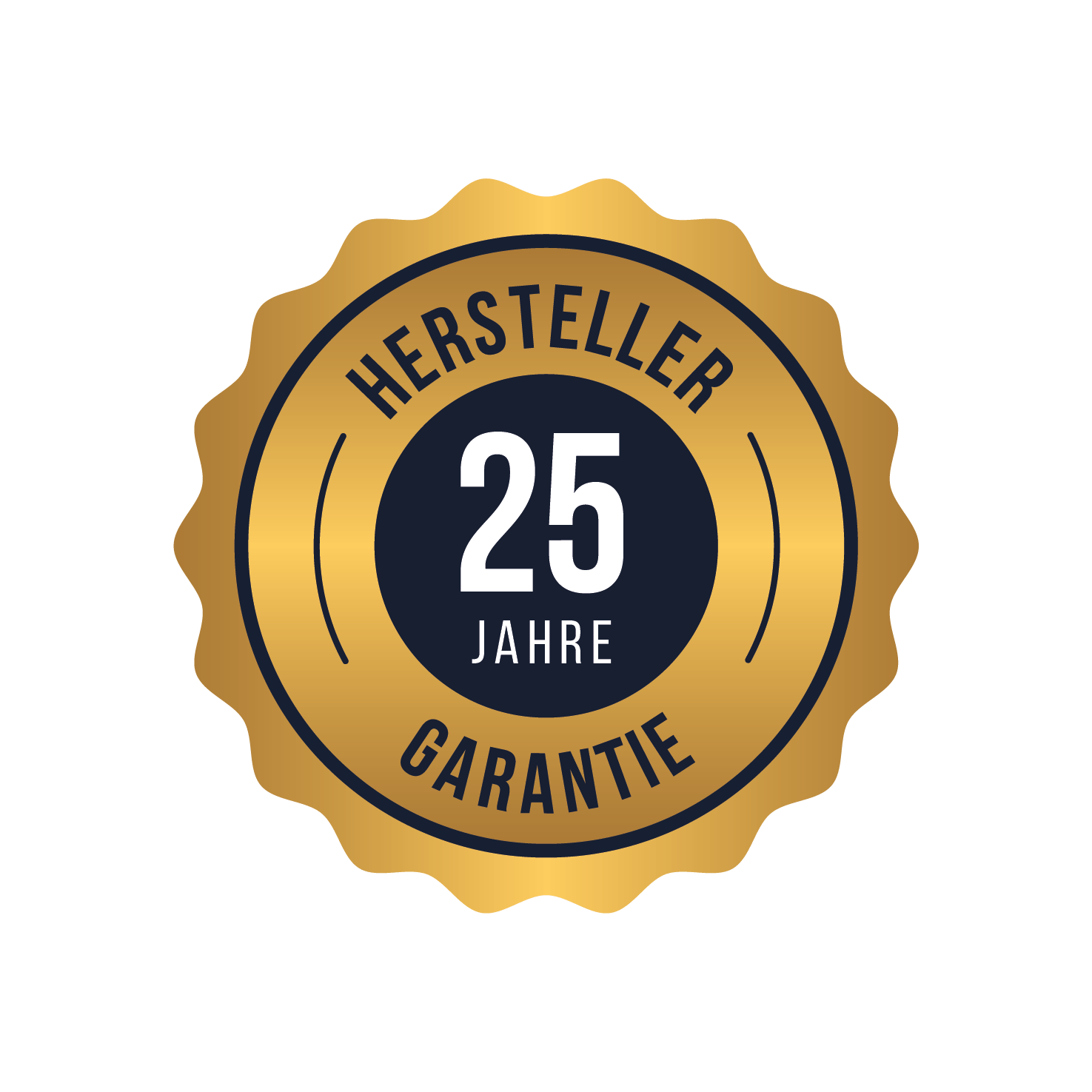 25 Jahre Hersteller Garantie Siegel